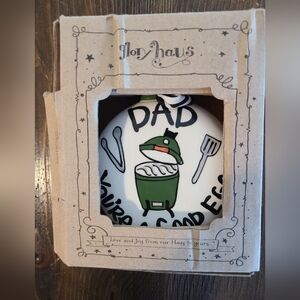glory haus dad you're a good egg ceramic puff ornament NIB New!
